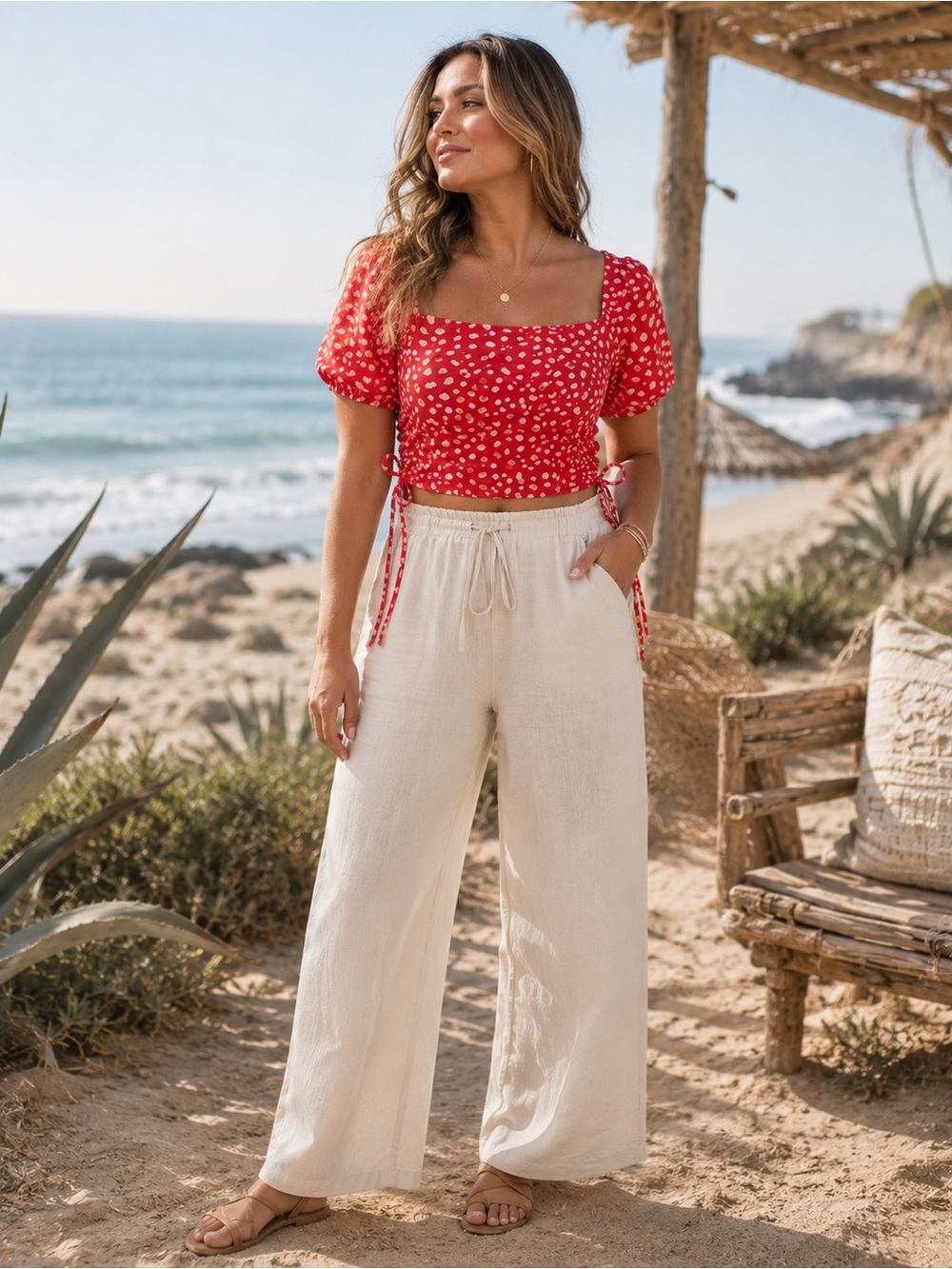 NWT | ROXY | Dear Amor Ruched Crop Top - Size XL